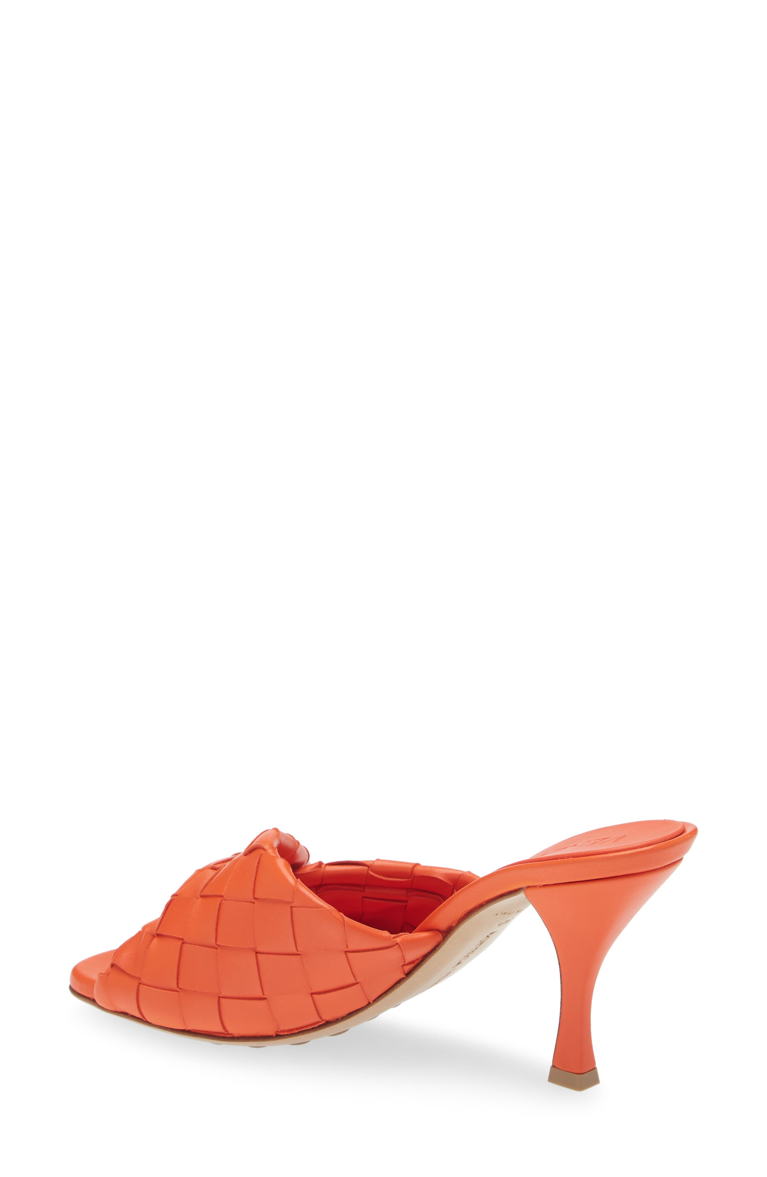 Bottega Veneta Blink Intrecciato Lambskin Leather Sandal, Alternate, color, New Orange