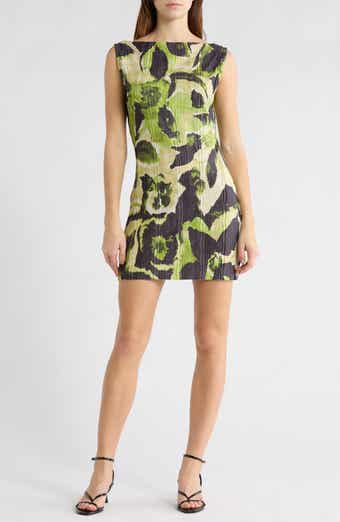 Topshop Floral Print Plissé Minidress