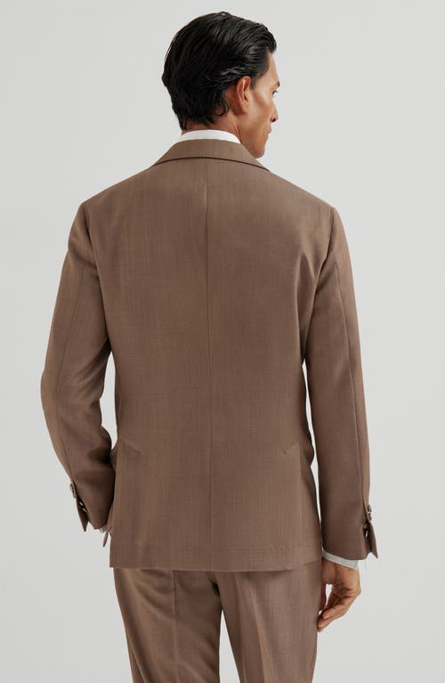 Brunello Cucinelli Blazer With Large Peak Lapel In Brown