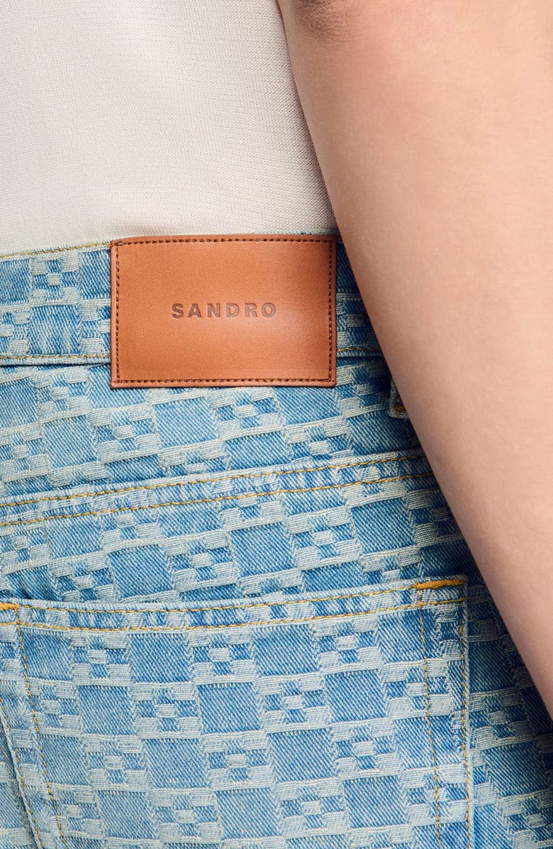 SANDRO Regular-fit Square Cross jeans, Alternate, color, Sky Blue