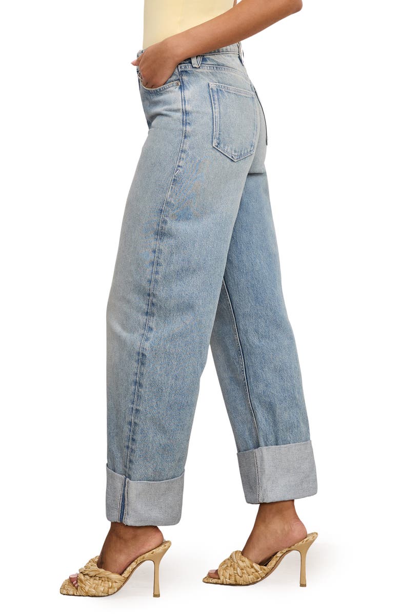 Good American Good Standard High Waist Ankle Barrel Jeans, Alternate, color,