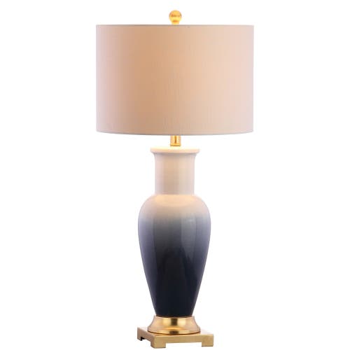 Jonathan Y Dip Dye 31.5" Ceramic Led Table Lamp In White/navy
