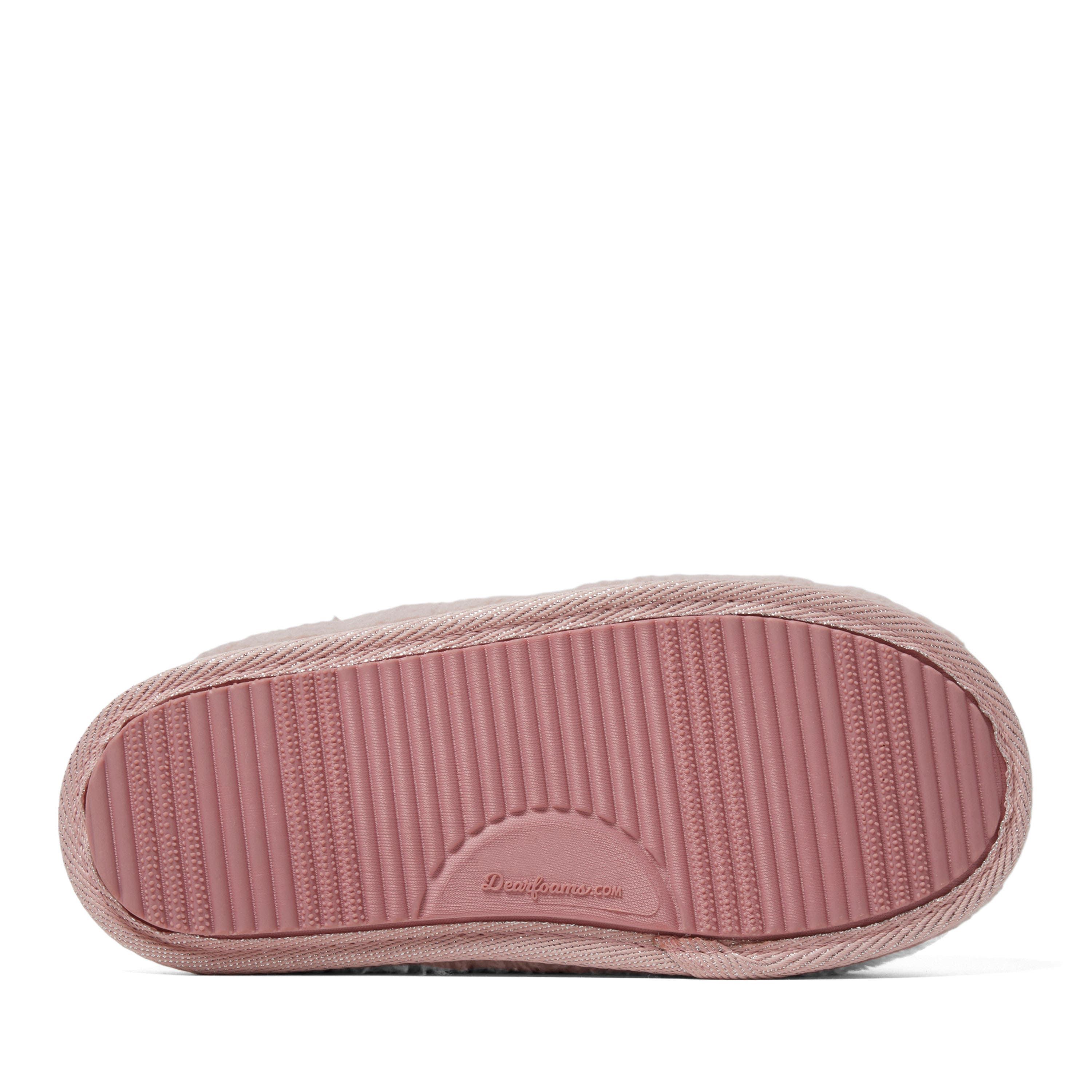 DEARFOAMS Teddy Tab Scuff Slipper, Alternate, color, Pink Daisy