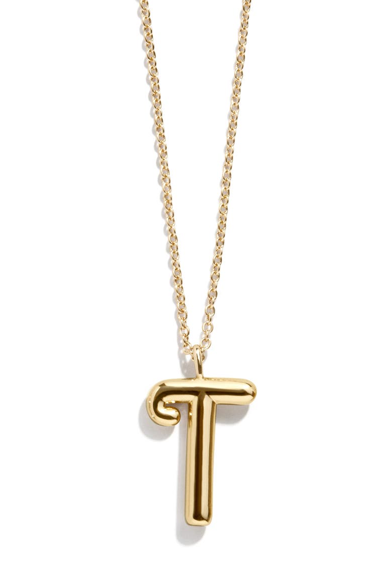 Bubble Initial Necklace, Main, color, GOLD T