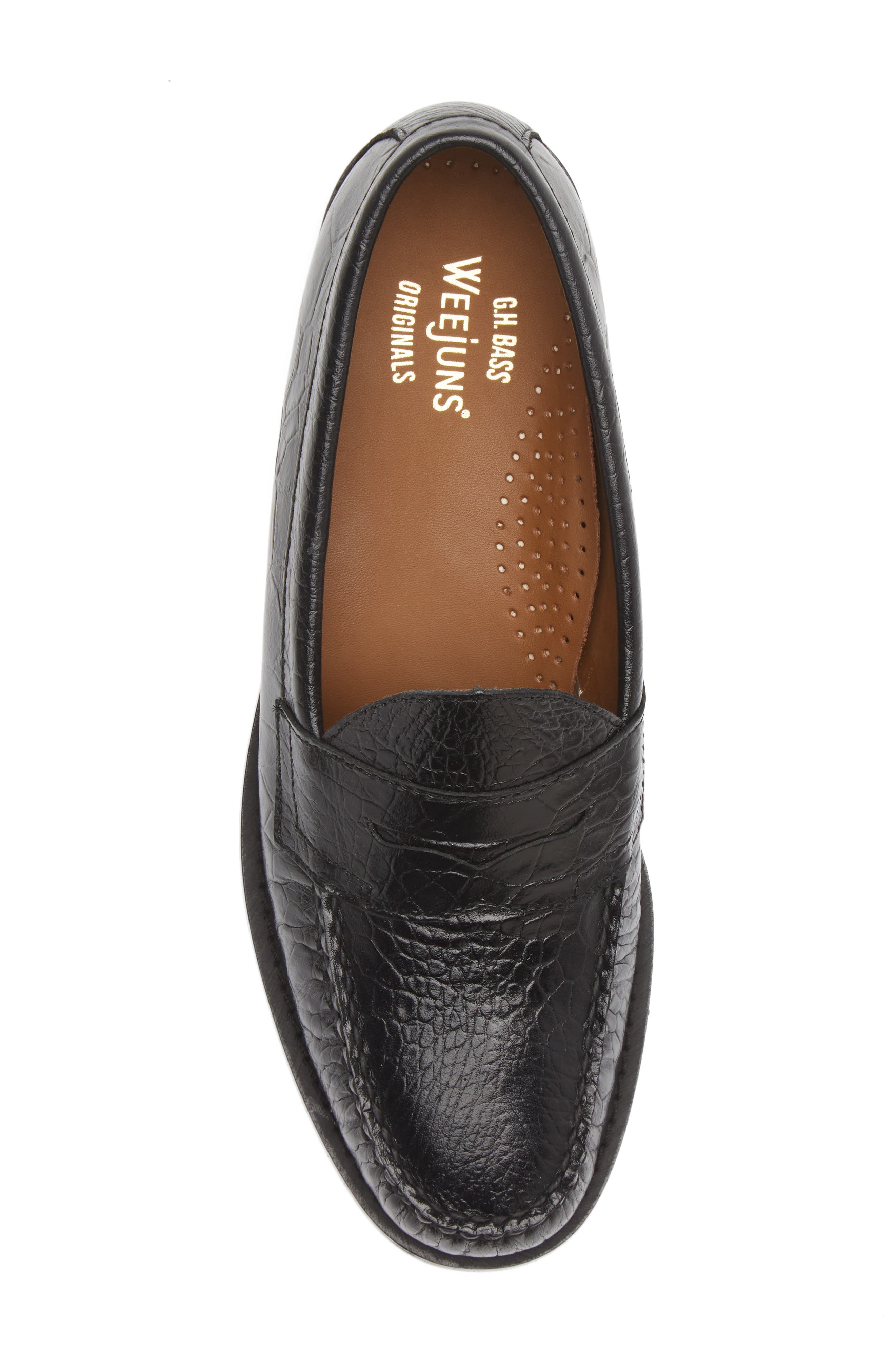 G.H.BASS Logan Croc Embossed Penny Loafer, Alternate, color, 