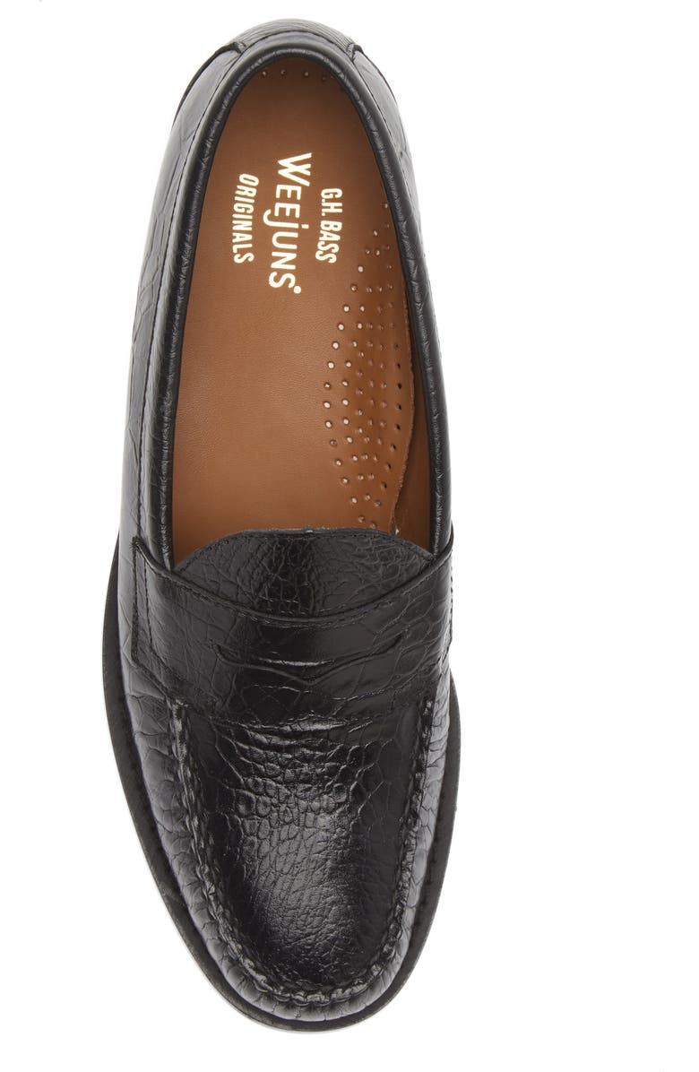 G.H.BASS Logan Croc Embossed Penny Loafer, Alternate, color,