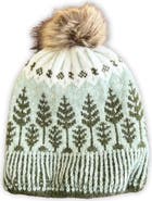 SAACHI Fair Isle Faux Fur Pompom Beanie