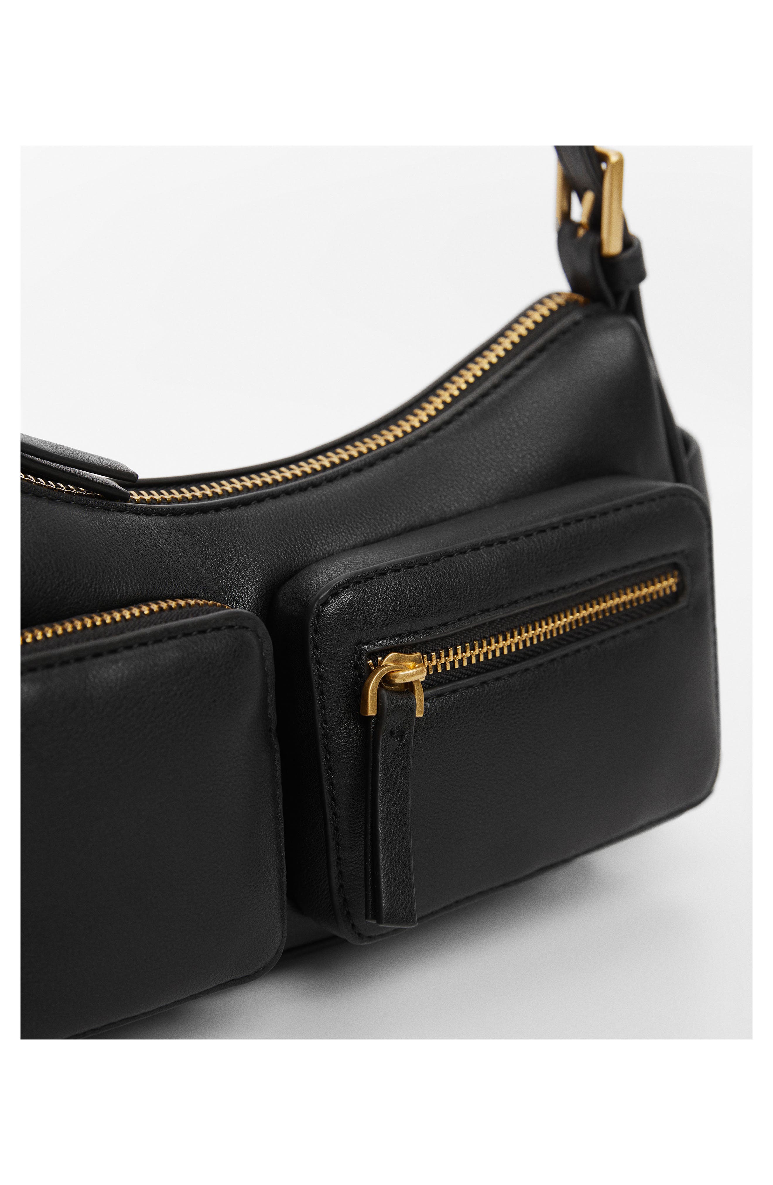 MANGO Faux Leather Shoulder Bag, Alternate, color, 