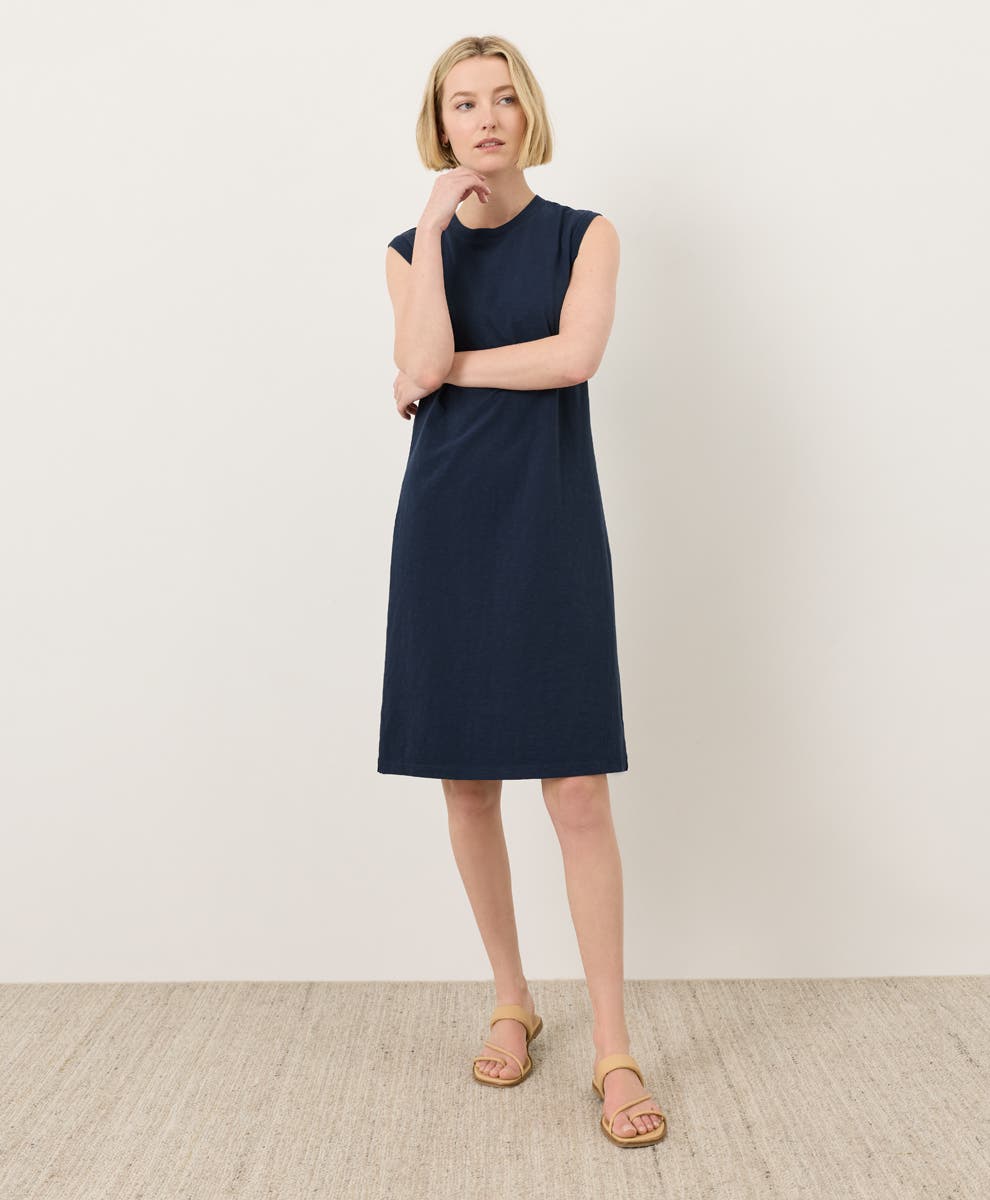 Organic Cotton Soft-Slub Essential Easy Muscle Tee Dress - image 5