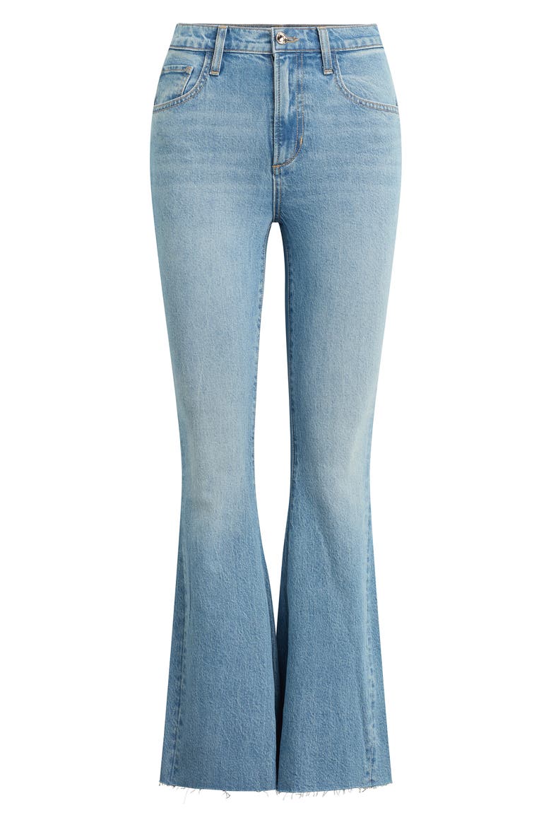 The Valentina Shortie Frayed High Waist Flare Jeans, Alternate, color, TULUM