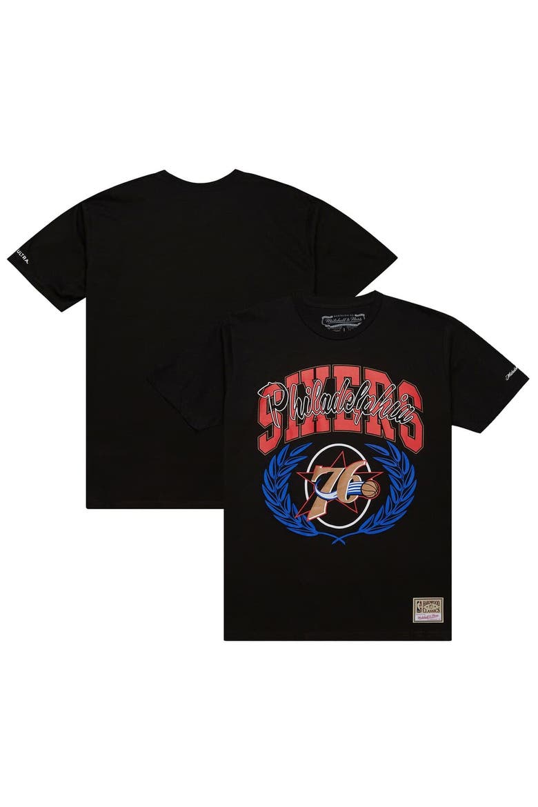 Men's Mitchell & Ness Black Philadelphia 76ers NBA x Michelob Ultra Rewind II T-Shirt, Main, color, Black