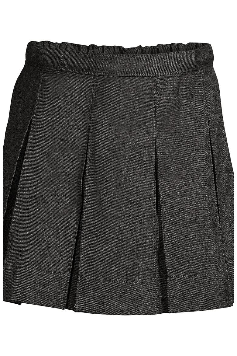School Uniform Girls Solid Box Pleat Skirt Top of Knee, Main, color, Academic Gray