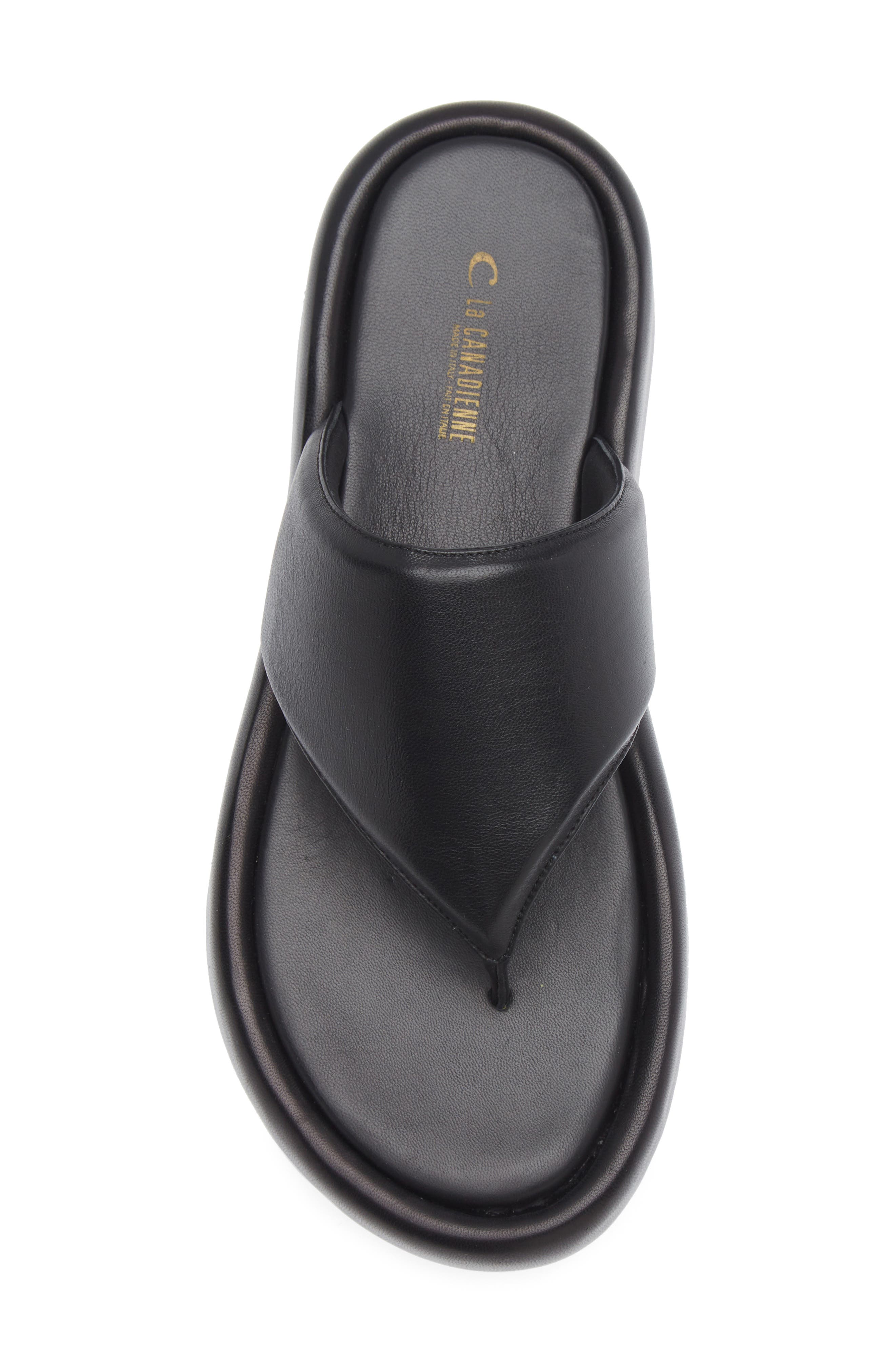 La Canadienne Gillie Platform Flip Flop, Alternate, color, Black