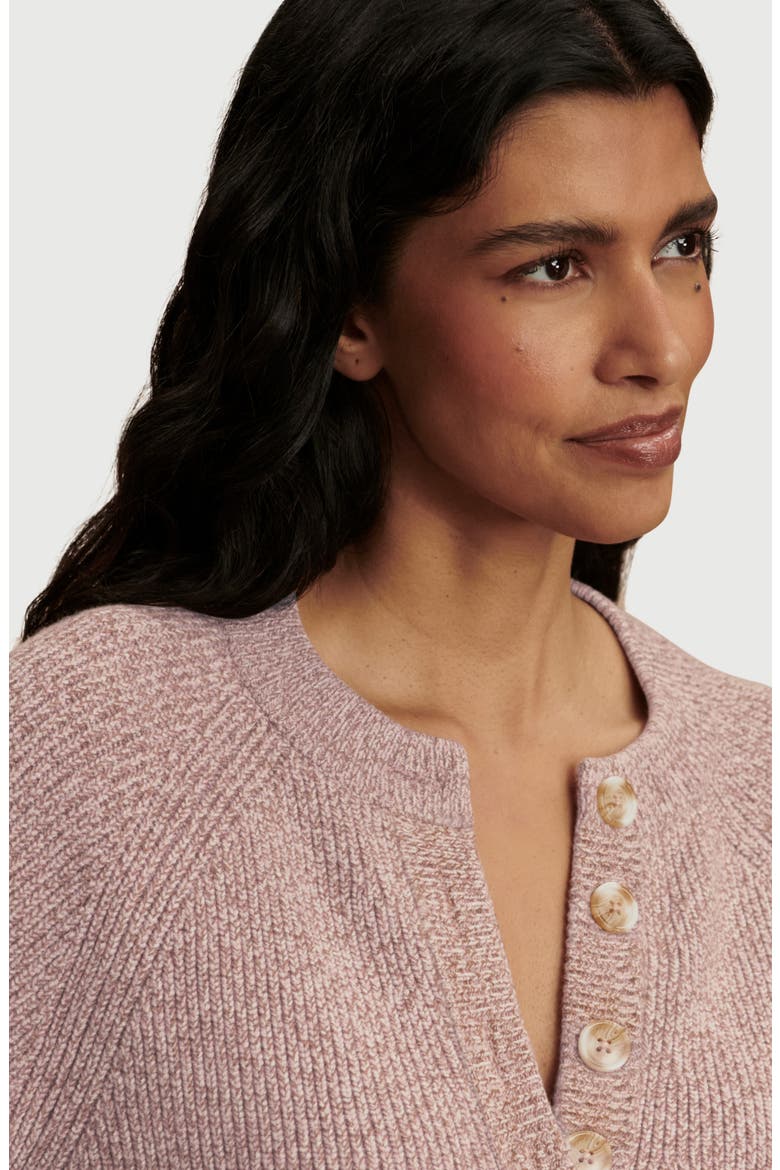 Kennings Half Button Sweater, Alternate, color, GINGER ROSE FLECK