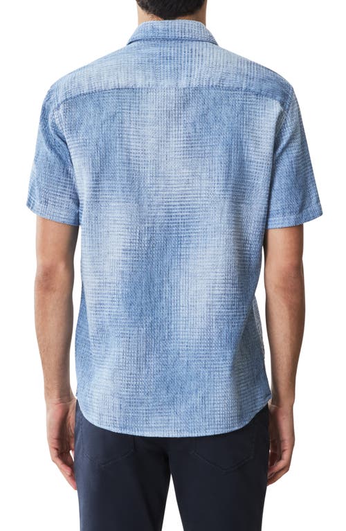 Robert Barakett Ferris Short Sleeve Woven Button-up Shirt In Blue