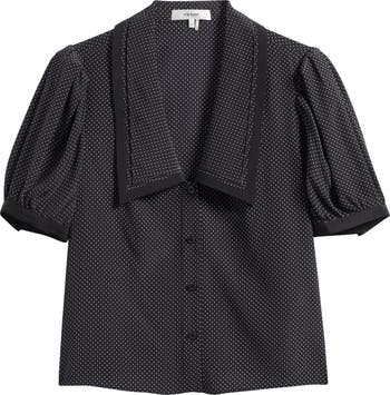 FRAME Silk Sailor Button-Up Top | Nordstrom