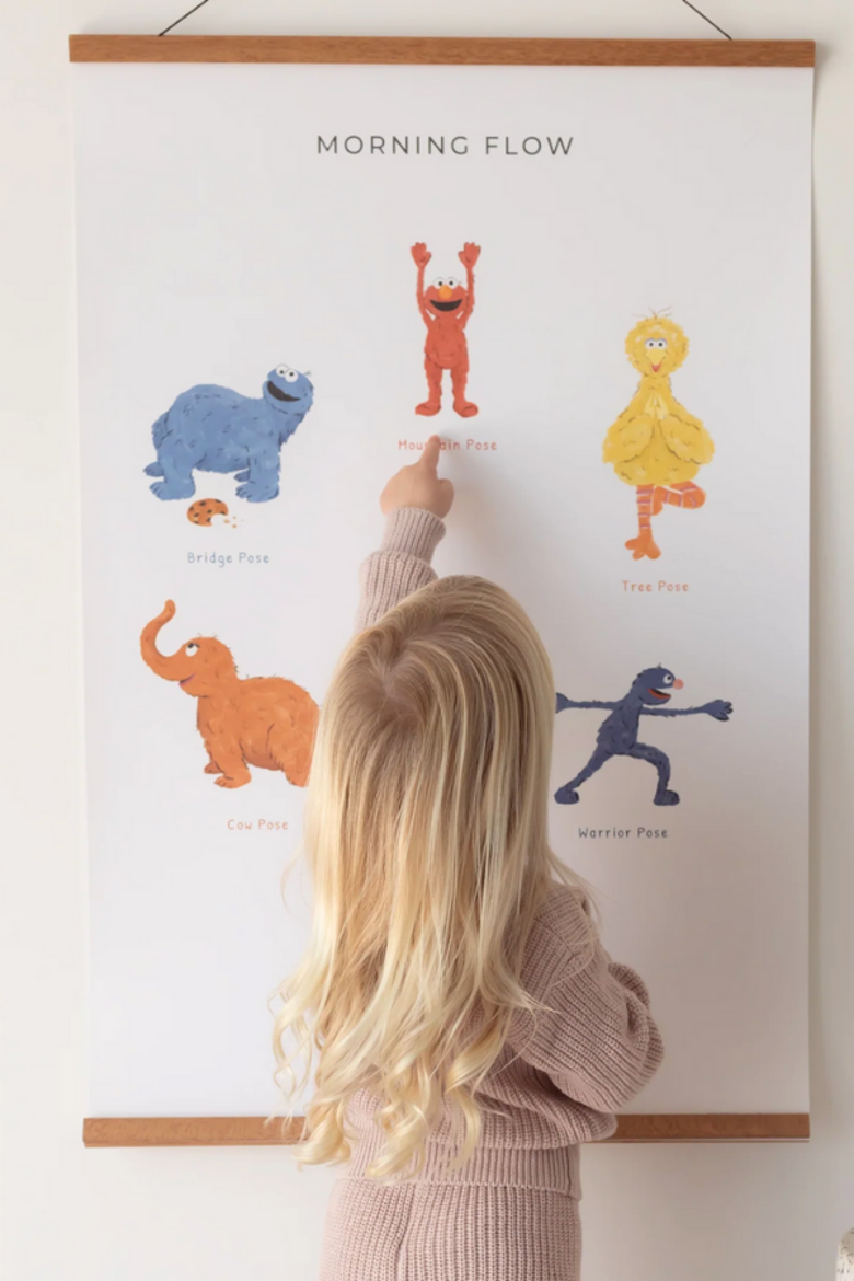 Double-Sided Sesame Street Yoga Poses Print, Alternate, color, Sesame Street Print