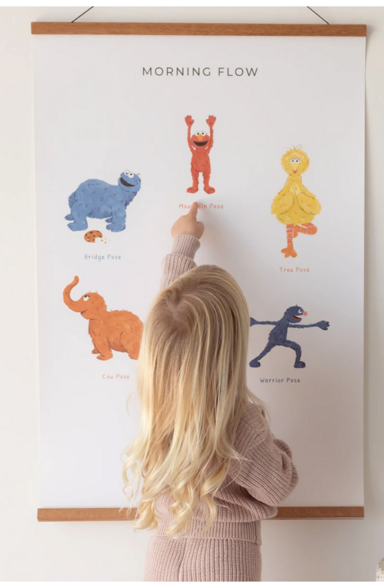 Mindful & Co Kids Double-Sided Sesame Street Yoga Poses Print, Alternate, color, Sesame Street Print