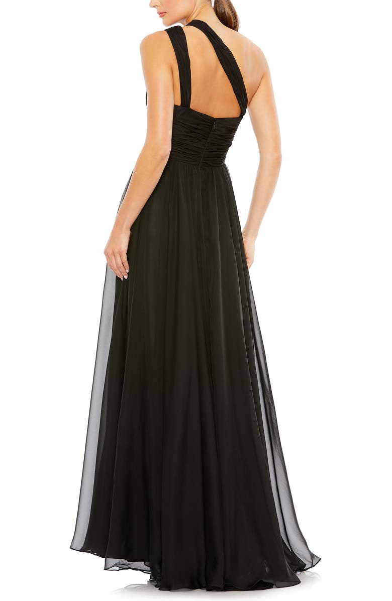 Ieena for Mac Duggal Stappy One-Shoulder A-Line Gown, Alternate, color, 