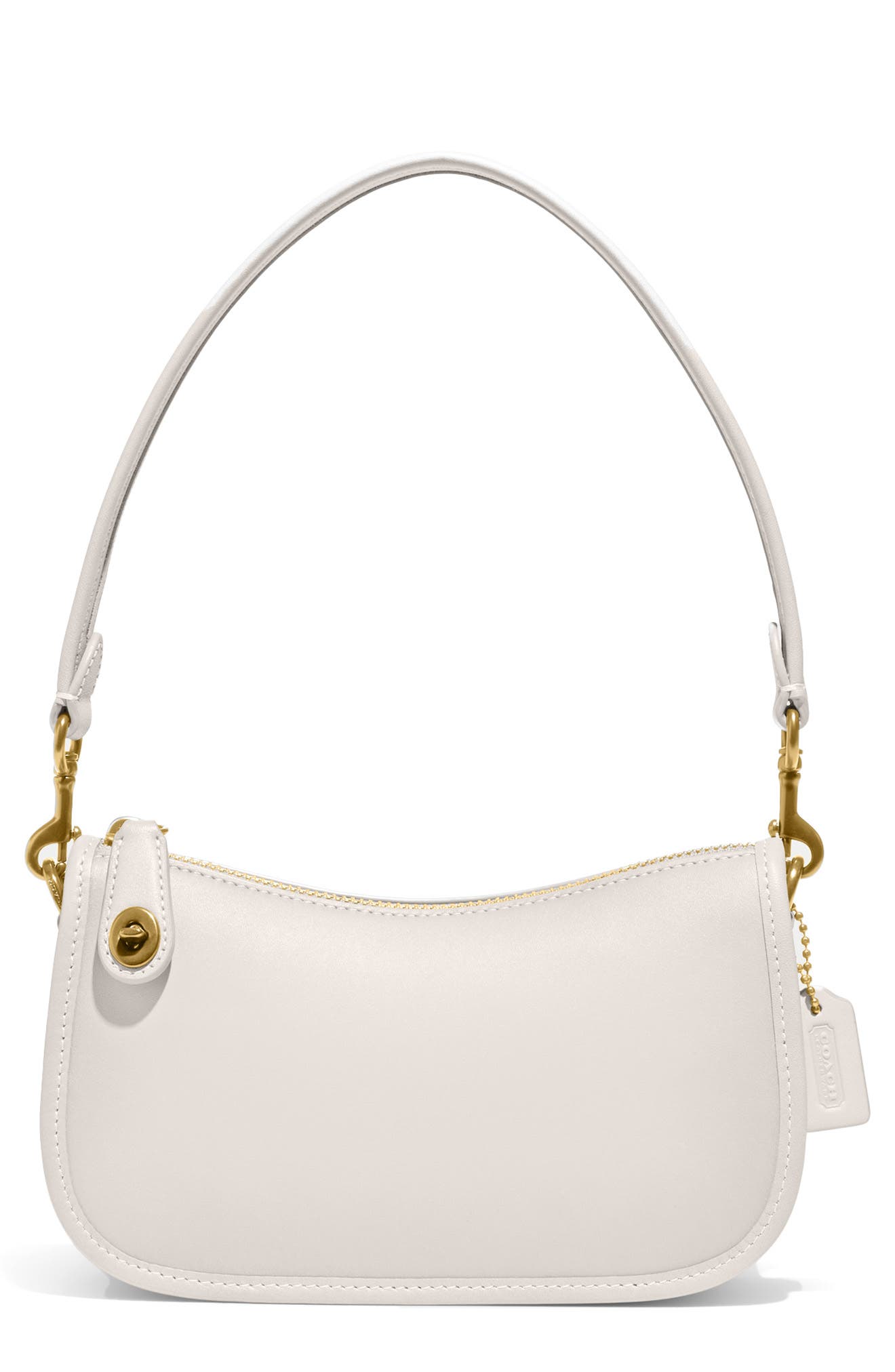 COACH Swinger Glovetanned Leather Shoulder Bag, Main, color, Chalk