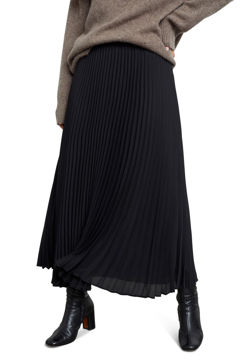 Delphine Accordion Pleat Skirt, Main, color, BLACK