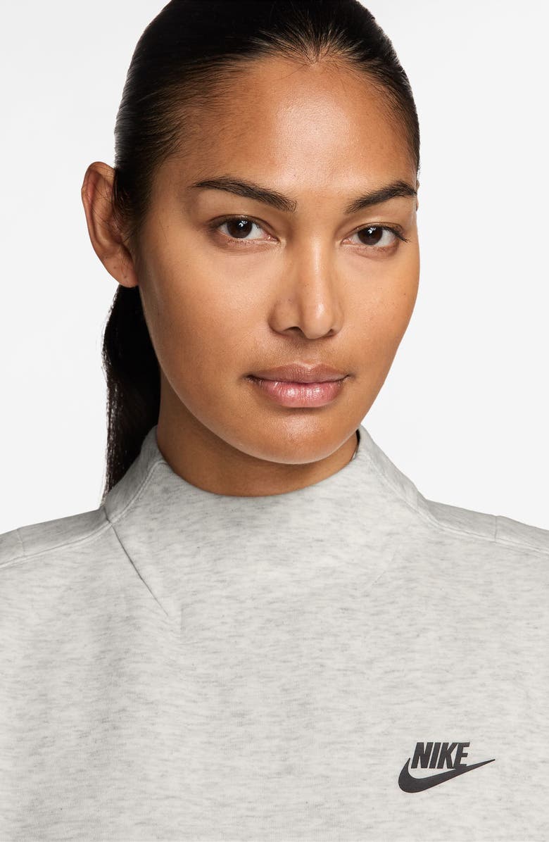 Nike Sportswear Tech Fleece Mock Neck Sweatshirt, Alternate, color, Light Grey/ Black