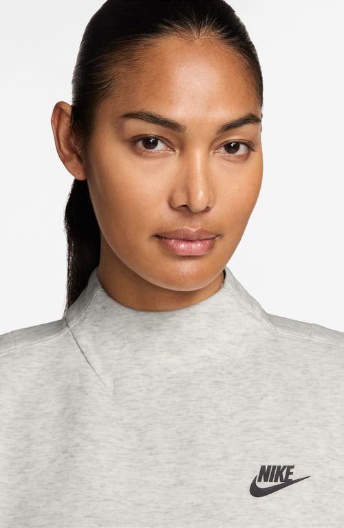 Nike Sportswear Tech Fleece Mock Neck Sweatshirt In Gray