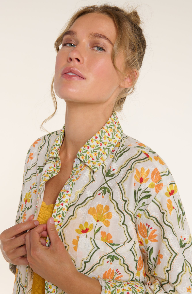 Hermoza Marie Button Front Collared Shirt Dress, Alternate, color, 