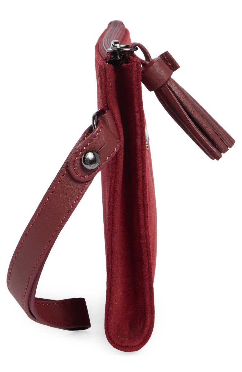 Longchamp Leather Wristlet, Alternate, color, Burgundy