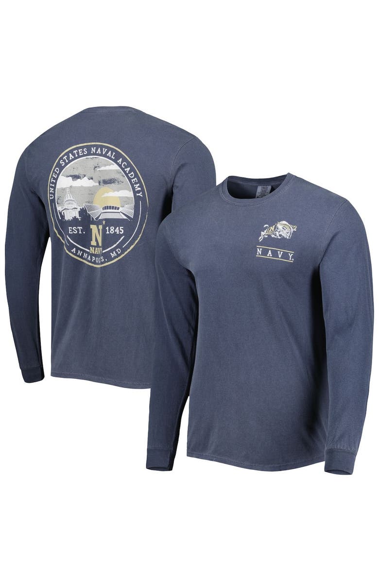 IMAGE ONE Men's Navy Navy Midshipmen Circle Campus Scene Long Sleeve T-Shirt, Main, color, Navy