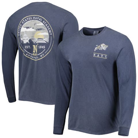 Men's Navy Navy Midshipmen Circle Campus Scene Long Sleeve T-Shirt