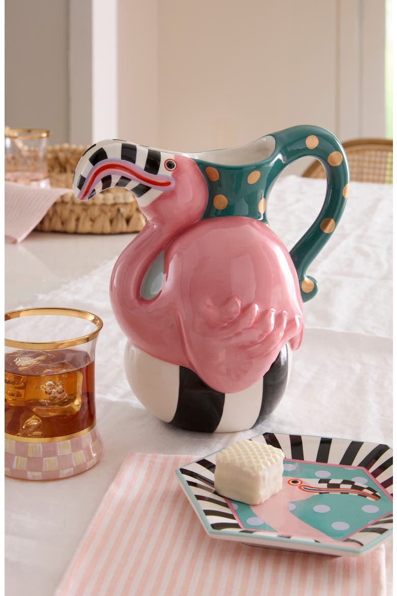 Patience Brewster Sheldon Flamingo Pitcher, Alternate, color, PINK