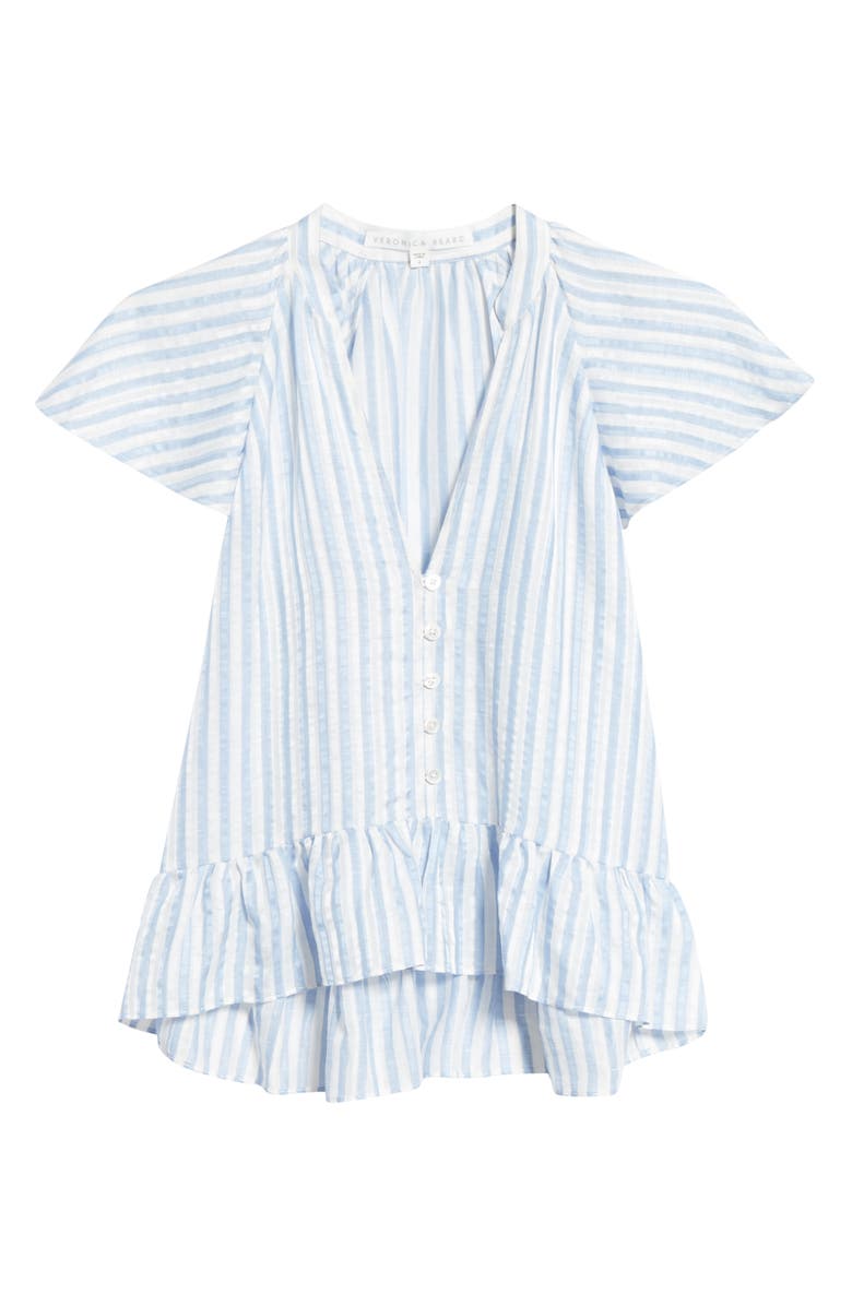 Veronica Beard Maple Flutter Sleeve Stripe Top, Alternate, color,