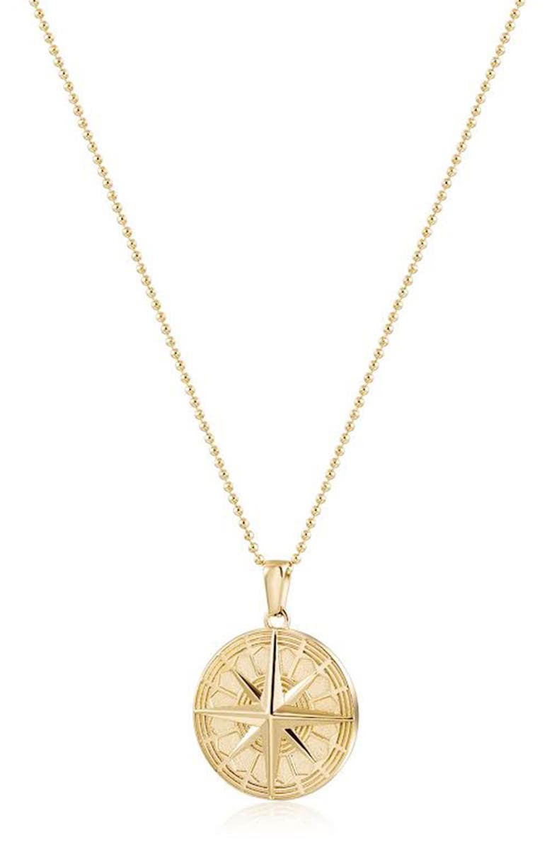 Jane Basch Designs North Star Medallion Necklace, Main, color, Gold