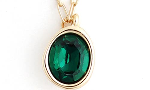 Panacea Crystal Oval Pendant Necklace In Gold