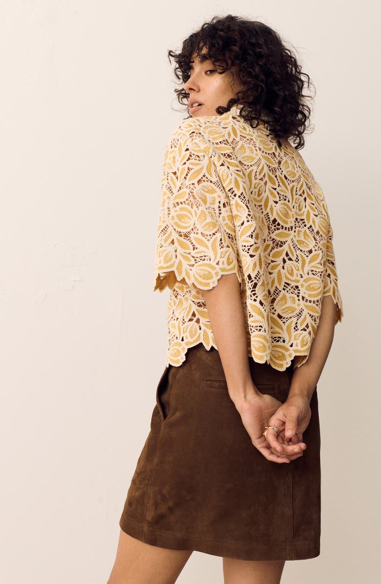 PER UNA BY M&S Open Stitch Shirt Jacket, Alternate, color, Yellow/ Multi