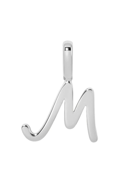 Script Initial Charm Silver
