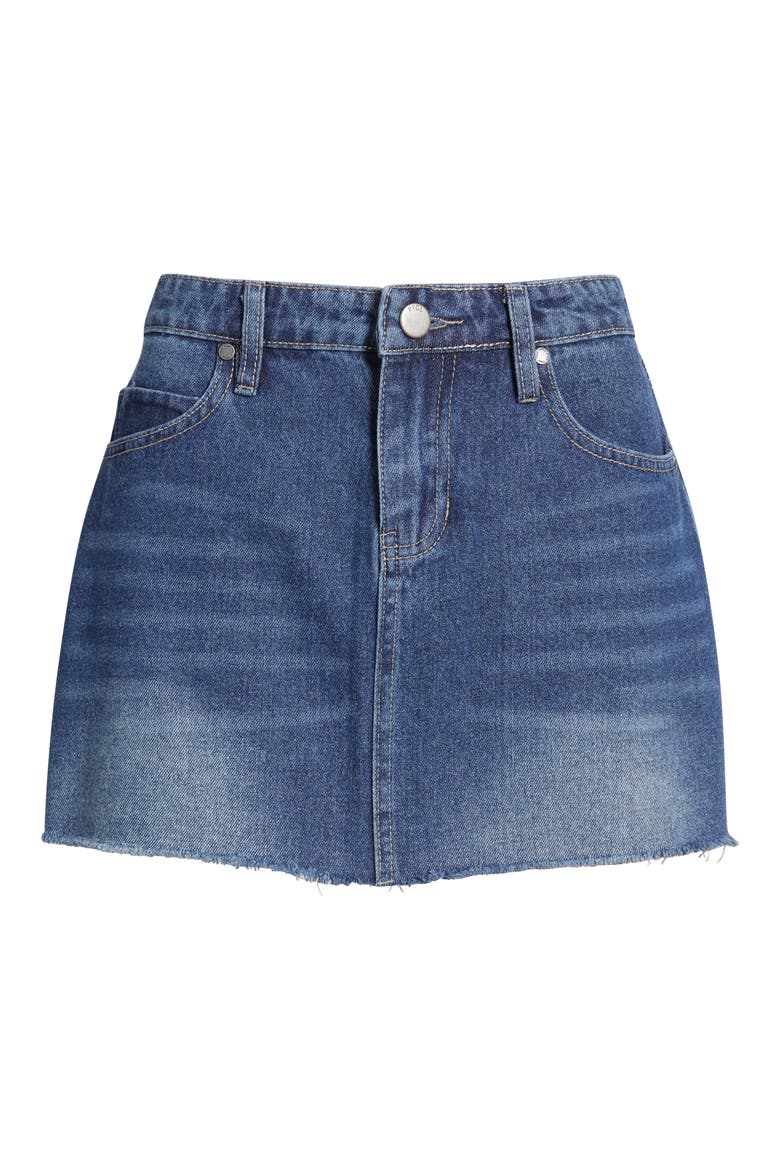 Ocean Micro Mini Denim Skirt, Alternate, color, MED INDIGO