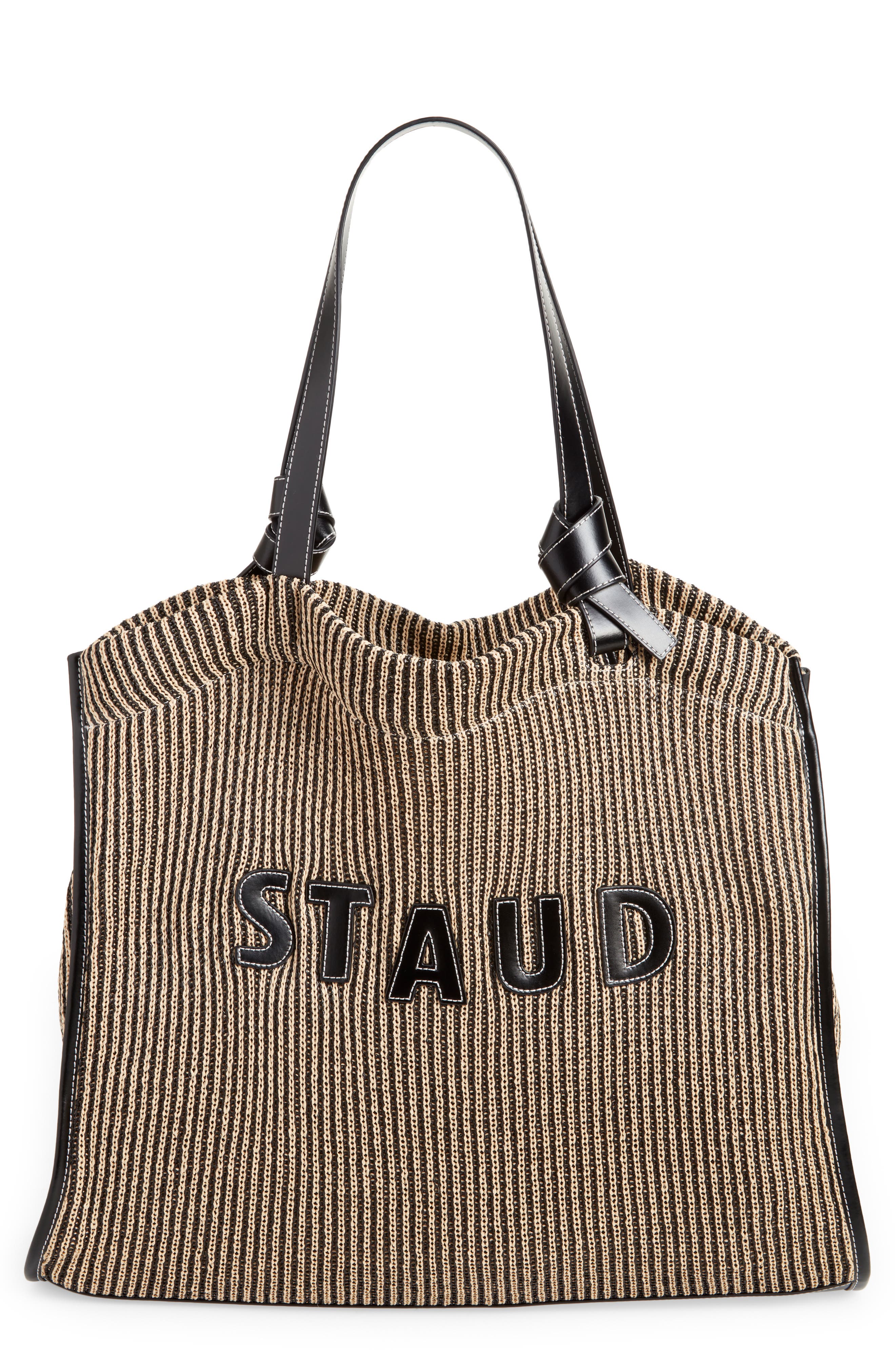 STAUD Cleo Stripe Tote Bag, Main, color, 