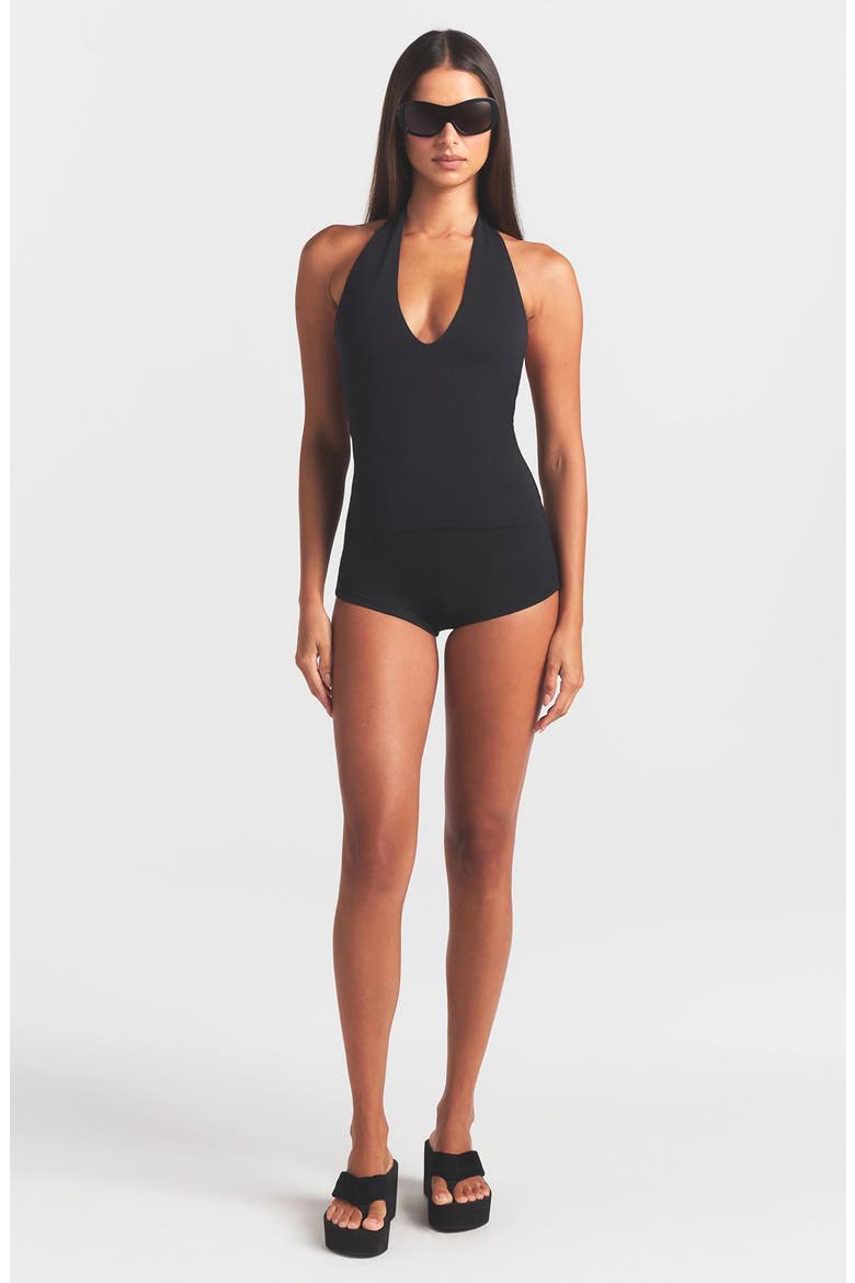 Smooth Layers Halter Neck Camisole, Alternate, color, OBSIDIAN