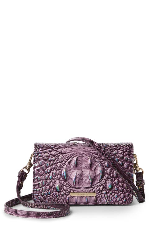 Minuette Croc Embossed Leather Crossbody Bag