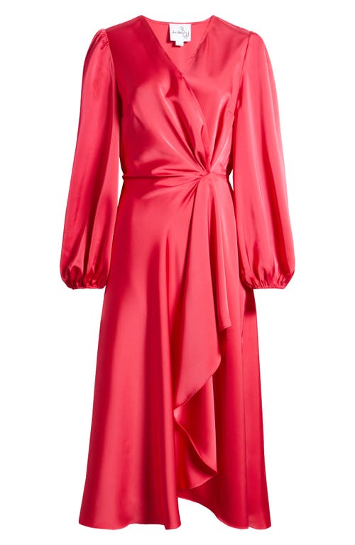 SAM EDELMAN SAM EDELMAN WRAP FRONT LONG SLEEVE SATIN DRESS