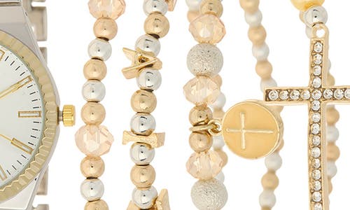 American Exchange Two-tone Bracelet Watch & Assorted Bracelets Set, 32mm In Multi
