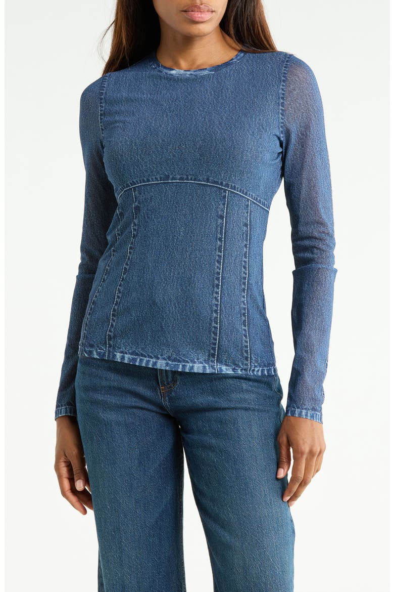 Miramar Mesh Long Sleeve Crewneck Top, Main, color, ALMDA
