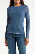 rag & bone Miramar Mesh Long Sleeve Crewneck Top