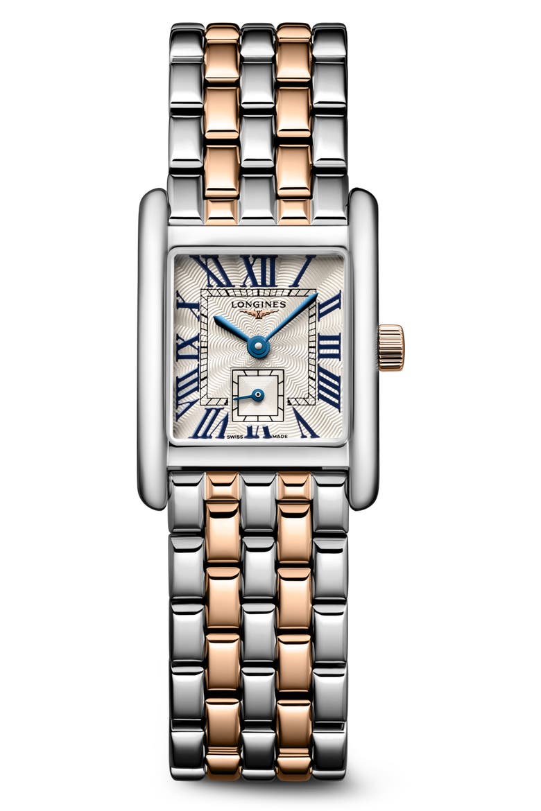 Mini DolceVita Two-Tone Bracelet Watch, 29mm x 21.5mm, Main, color, SILVER
