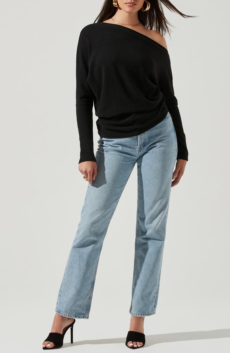 Off the Shoulder Long Sleeve Sweater