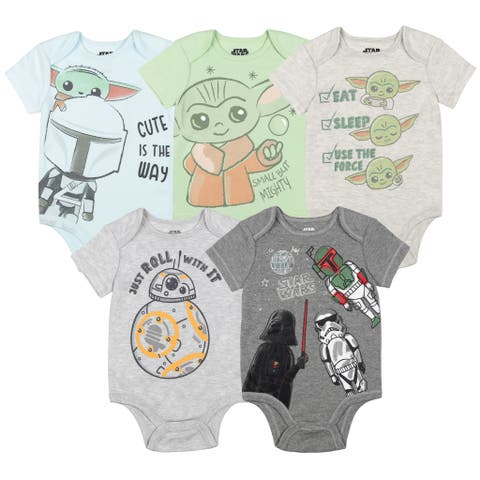 The Mandalorian Grogu 5-Pack Short Sleeve Bodysuits