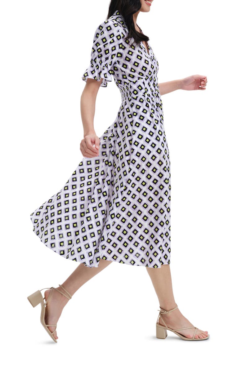 Diane von Furstenberg Erica Button Front Cotton Midi Dress, Alternate, color,