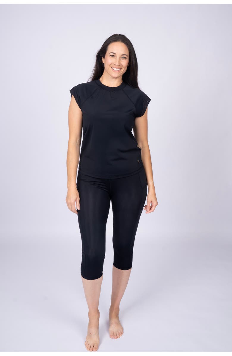 Line in the Sand Jump in 3/4 Leggings, Alternate, color, Ink